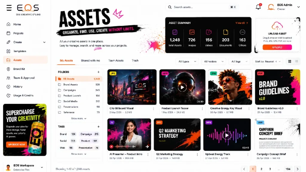 ระบบจัดเก็บและจัดการสินทรัพย์ดิจิทัล (Digital Asset Management) ใน EOS Creative Studio