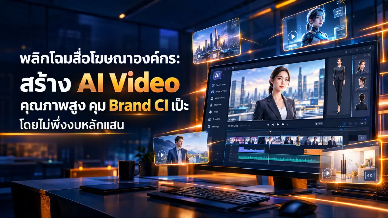 AI Video สำหรับองค์กร: สร้างสื่อโฆษณา คุม Brand CI เร็วขึ้น 10 เท่า